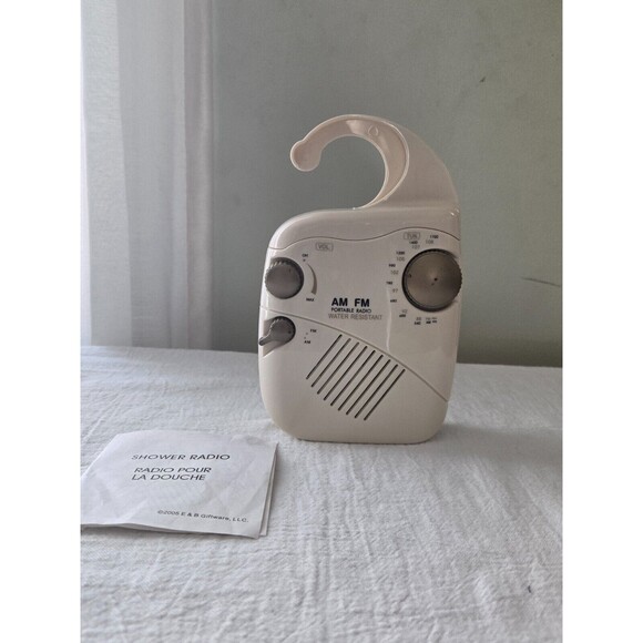 E&B Giftware 2005 Water Resistant AM/FM Portable Shower Radio - Picture 3 of 4